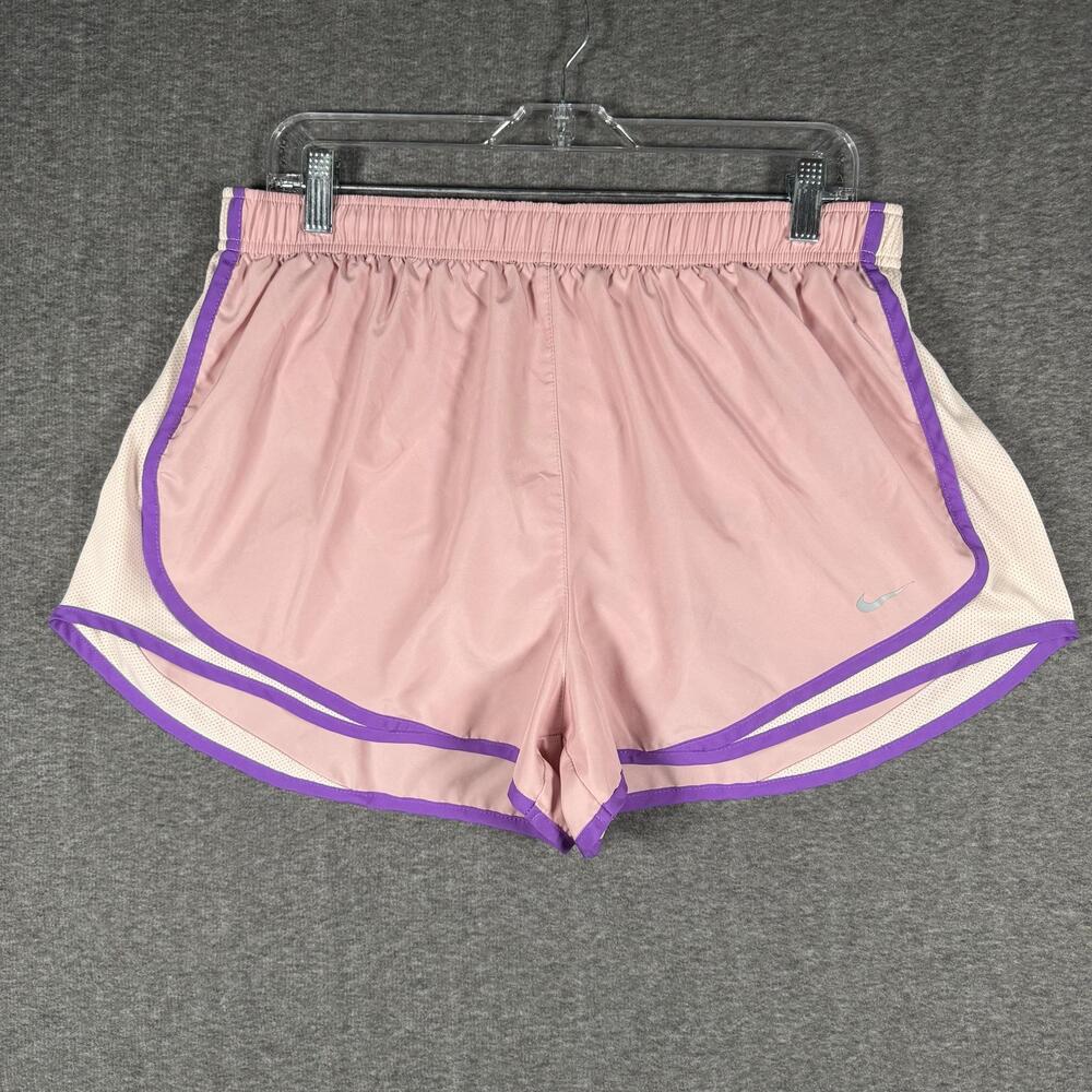 Nike Shorts Womens XL Pink Dri-Fit Running Athletic Purple Trim Gym Training
